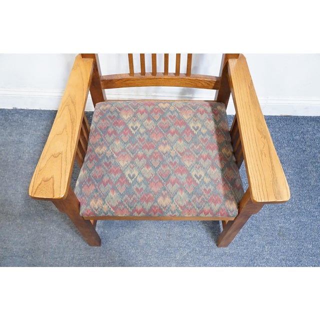 Brown Nichols & Stone Quarter Sawn Oak Mission Style Arts & Crafts Dining Arm Chair 4033-0460 / 796-4014 For Sale - Image 8 of 10