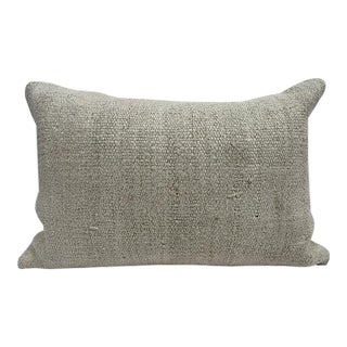 Turkish Hemp Pillow Cushion Natural Beige Pillow Cushion Cover 16" x 24" For Sale