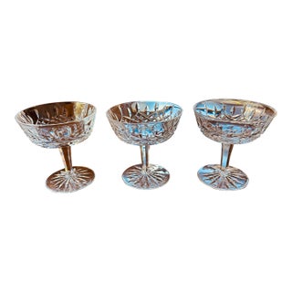 Set of 3 Vintage Waterford Lismore Champaign/Sherbett Coupes For Sale