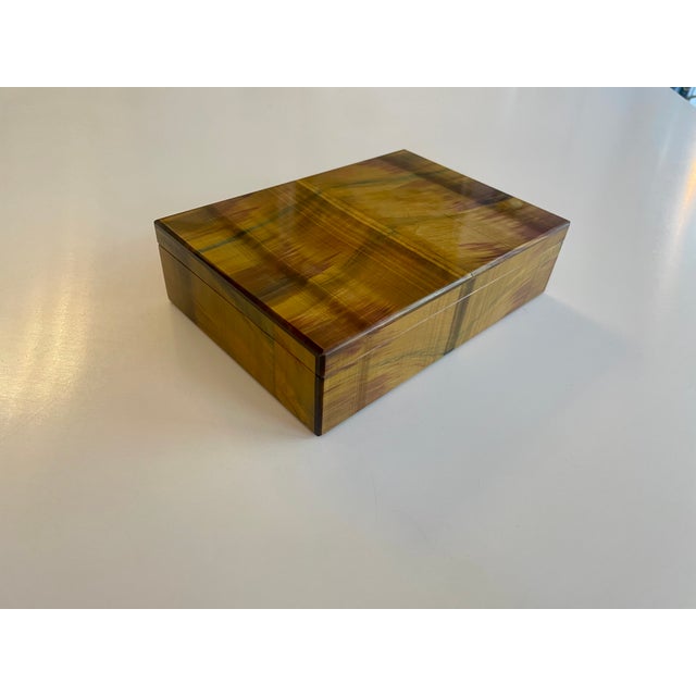 Handmade Tiger's Eye Box, Italy, 1950s For Sale - Image 11 of 11