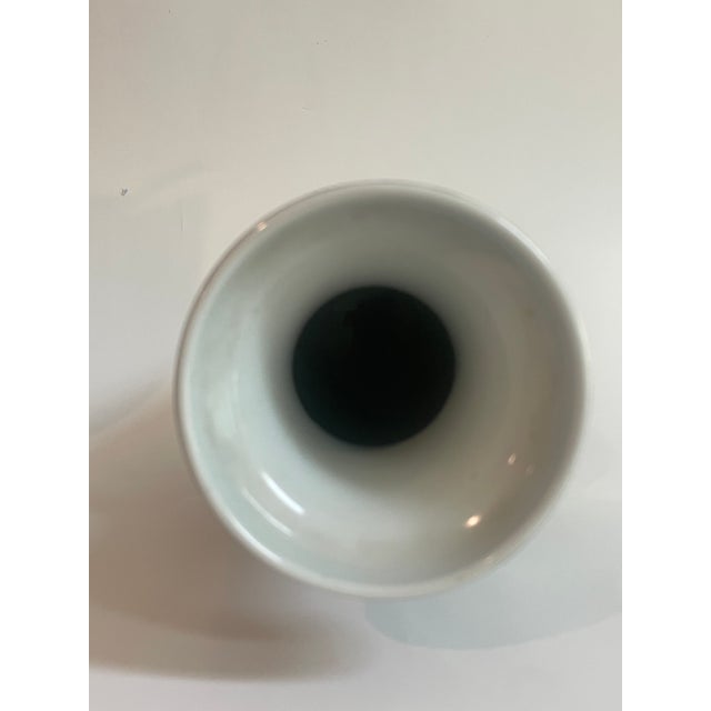 Vintage Chinese Famille Noire Porcelain Baluster Vase 12.5" Tall For Sale - Image 9 of 10