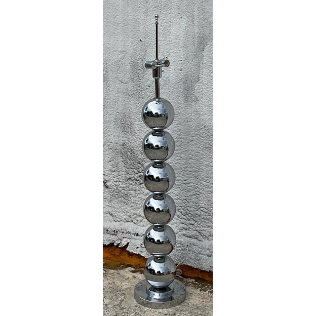 George Kovacs Vintage Boho Chrome Floor Lamp After Kovacs For Sale - Image 4 of 12