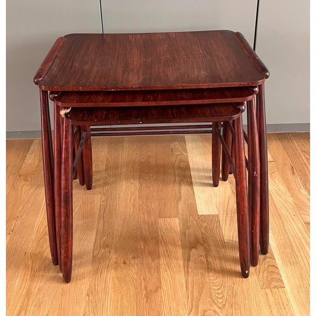 Danish Rosewood Nesting Tables For Sale - Image 4 of 12