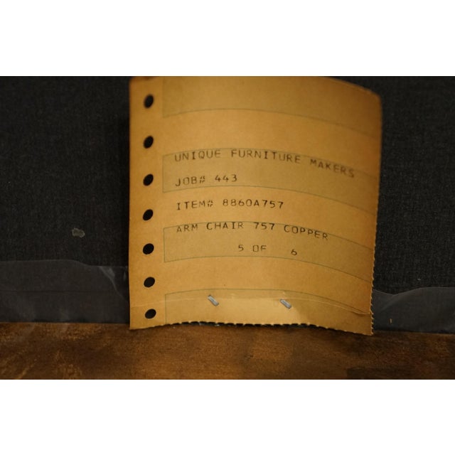 Unique Furniture Contemporary Modern Asian Inspired Dining Arm Chair For Sale - Image 9 of 10