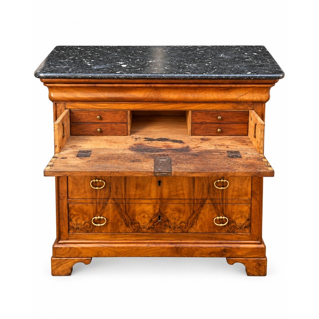 19th Century Louis Philippe Secretary in Walnut Veneer and Burr Walnut For Sale - Image 3 of 10