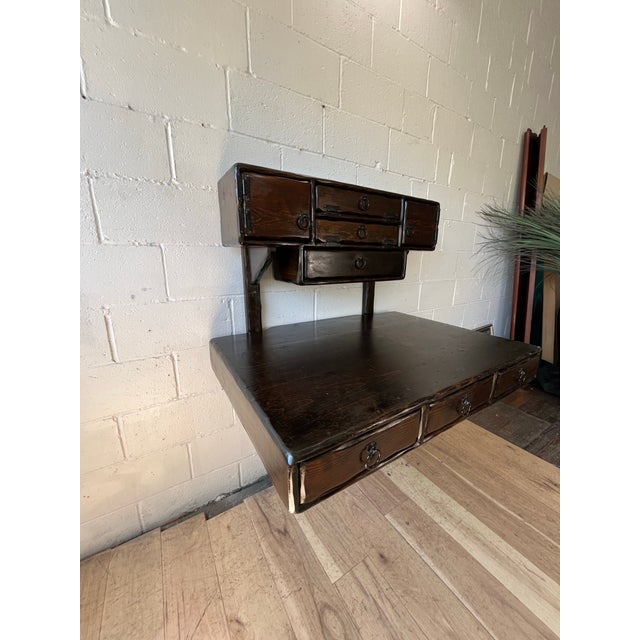 Mid-Century Modern Peter Asher Floating Desk & Cabinet, 1960s Brutalist Wood Furniture For Sale - Image 3 of 12