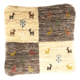 Pasargad DC Fine Hand Knotted Persian Gabbeh Pillow For Sale