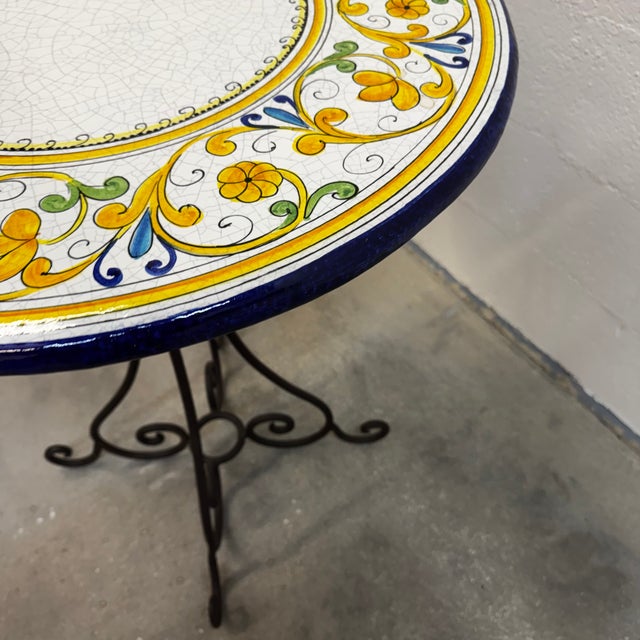 1970s Hand-Painted Outdoor Table, Italy, 1970s For Sale - Image 5 of 18