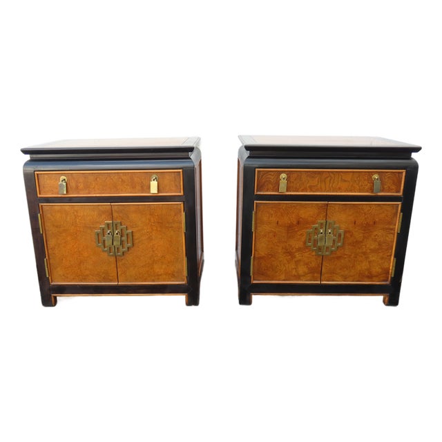 Century Hollywood Regency Chin Hua Nightstands End Bedside Tables a Pair 6618 For Sale