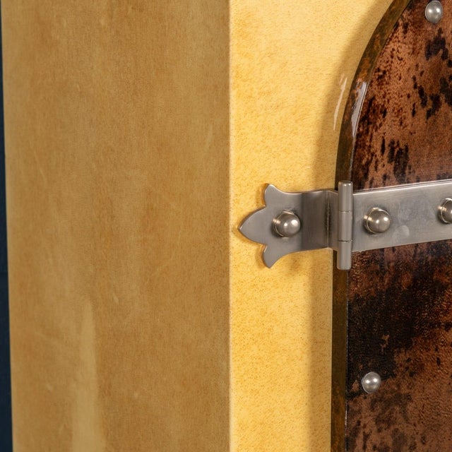 Vintage Italian Goatskin Bar Cabinet on Pedestal Base by Aldo Tura, 1960 For Sale - Image 18 of 18