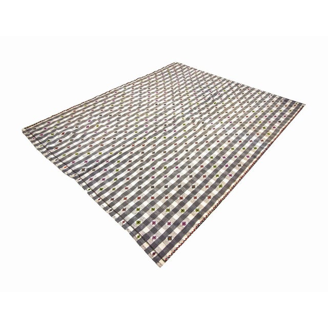 Vintage Turkish Cotton Kilim Rug-5'10'x7'4" For Sale - Image 4 of 7