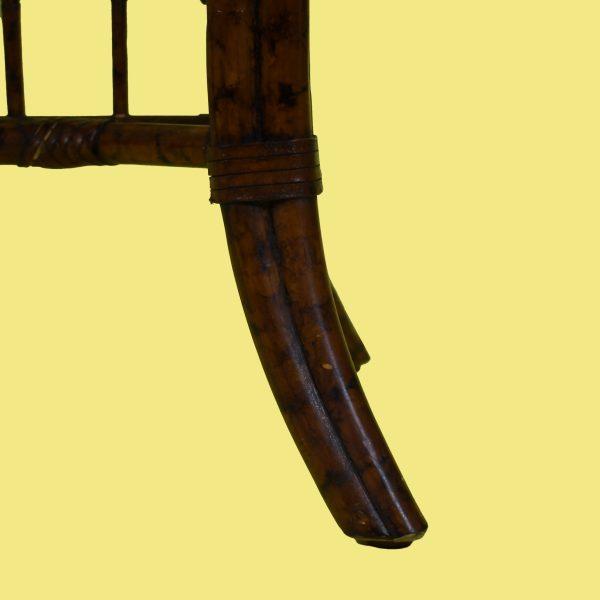 Vintage Burnt Bamboo Desk For Sale - Image 4 of 7