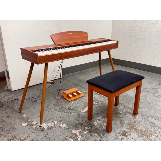 Mid-Century Modern Donner Digital Piano + Stool, Set For Sale - Image 3 of 12