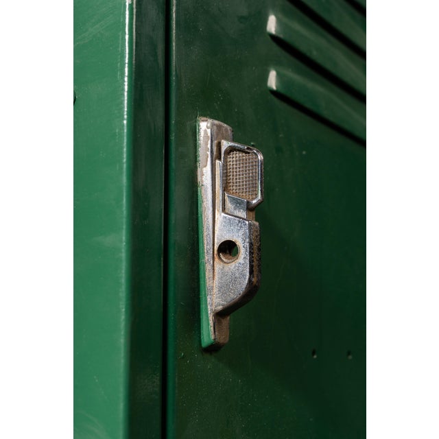 Green Vintage Two-Tier Steel Locker in Green For Sale - Image 8 of 9