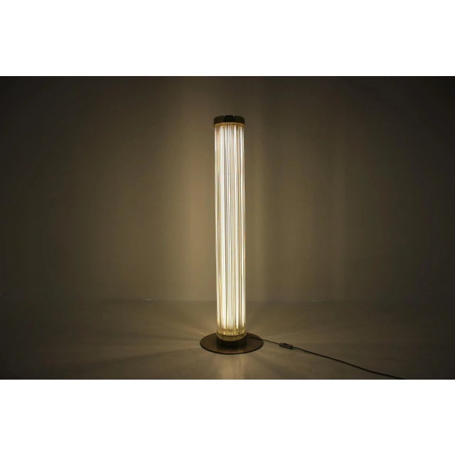 Metal Modern Brass & Art Glass Floor Lamp from Kamenický Šenov/Preciosa, 1960 For Sale - Image 7 of 12