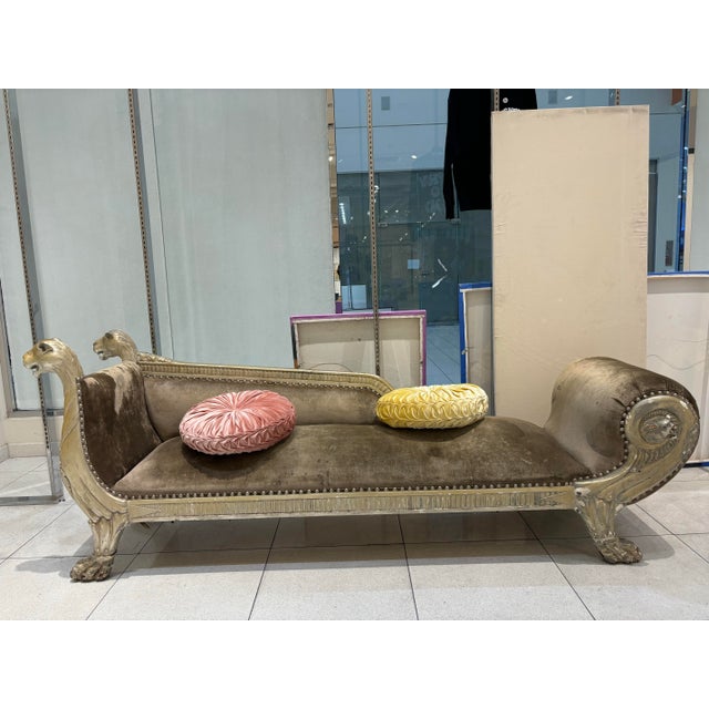One-of-a-kind Antique/Vintage French Provincial / Louis XV Chaise Lounge, hand-carved with Lion Heads and Claws for the...