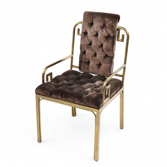 Mastercraft Mid Century Brass Greek Key Dining Chairs - Set of 8 For Sale - Image 9 of 9