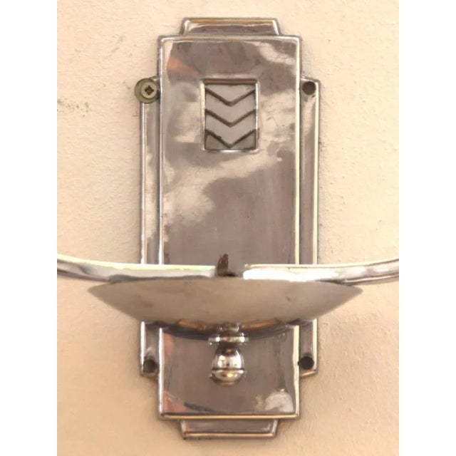 Metal German Bauhaus Wall Lamps with Electric Candles, 1930s, Set of 2 For Sale - Image 7 of 8