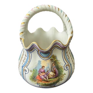 Antique Royal Rudolstadt Bisque Basket For Sale
