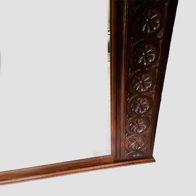Victorian Hand‑Carved Wall Mirror C. 1870–1900 – Ornate Floral & Fan Motifs For Sale In Atlanta - Image 6 of 6