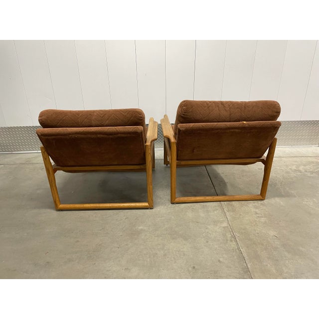 Ib Kofod-Larsen Mid-Century Danish Modern Oak Scoop Lounge Chairs For Sale - Image 4 of 8