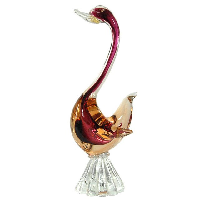 Italian Sommerso Murano Glass Duck, 1970s For Sale - Image 11 of 11