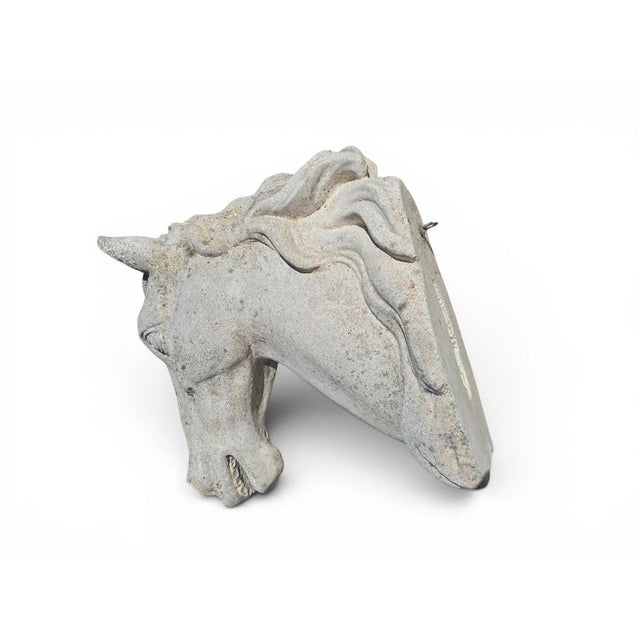 Stone Horse Head Sculpture in Reconstituted Stone, 1990s For Sale - Image 7 of 8