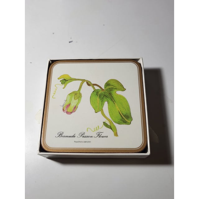 Wood Vintage Pimpernel Coasters Flower Garden England For Sale - Image 7 of 8