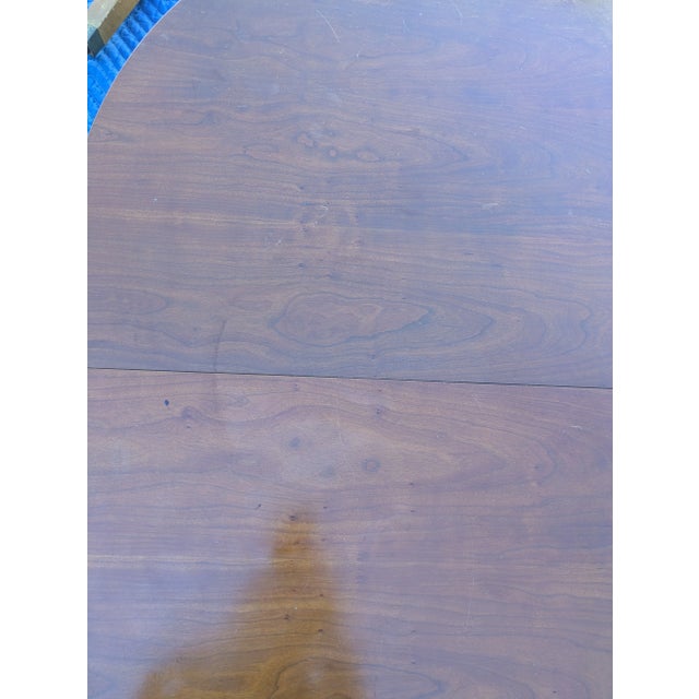 Brown 1970s Walter of Wabash Vintage Oval Wooden Dining Table For Sale - Image 8 of 10