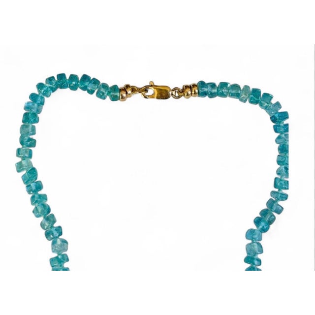 Apatite Pendant Necklace With 14k Gold For Sale - Image 10 of 12