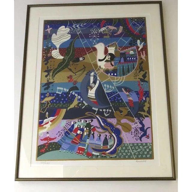 Vintage signed and numbered serigraph by Raphael Abecassis. Measures 16 1/2" by 21 1/2". "1571"