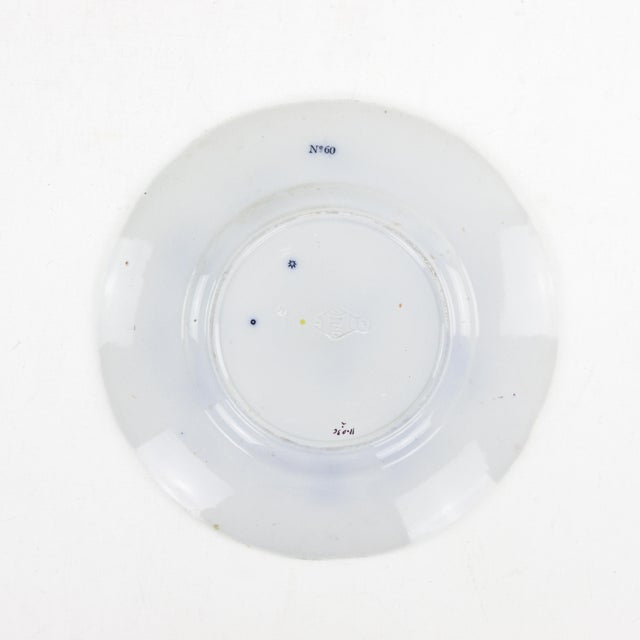 Traditional Antique Royal Blue Porcelain Plate – Floral & Fruit Motif For Sale - Image 3 of 7