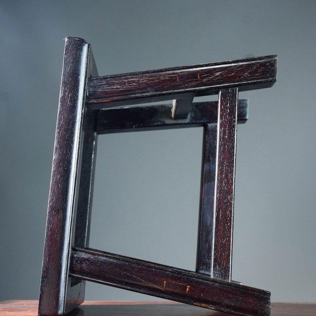 Wood Vintage Blood Sandalwood Stool, Miniature Ming Style Table For Sale - Image 7 of 9