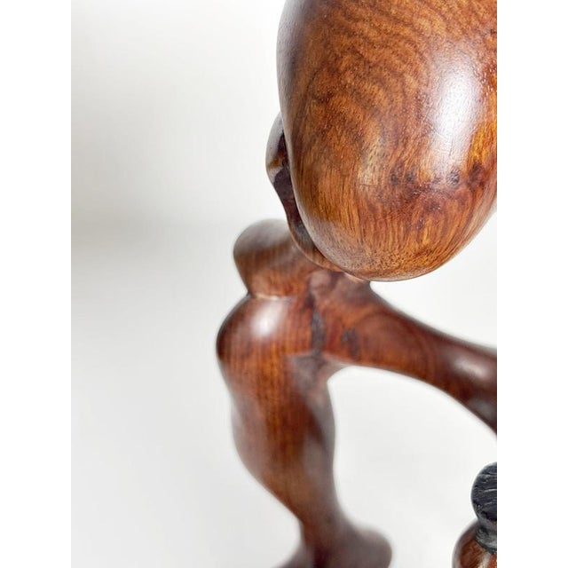 Wooden Sculpture of a Crouching Woman, France, 1970s For Sale - Image 14 of 18
