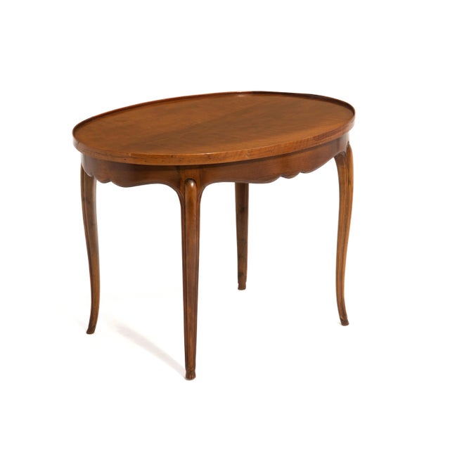 French Country Antique French Walnut Coffee Cocktail Table Cabriole Leg Hoof Feet For Sale - Image 3 of 12