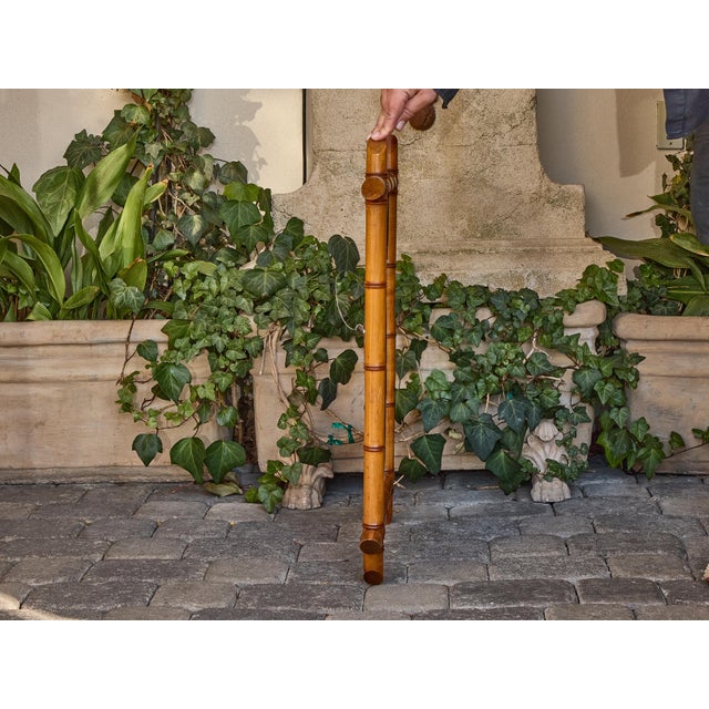 French Faux Bamboo Walnut Mirror with Pierced Corners, circa 1900 For Sale - Image 10 of 12