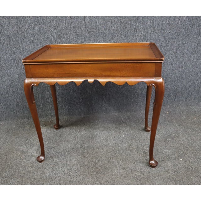 C W Kittinger Queen Anne Style Mahogany Tea Table For Sale - Image 9 of 9