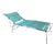 Mid-Century Iron Outdoor/Patio Chaise Lounge W/ Teal Cord, 6 Available For Sale