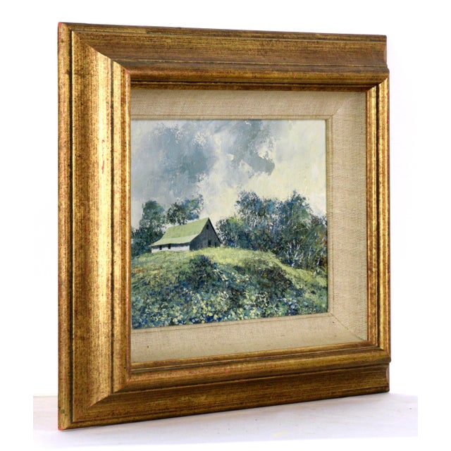 Green "Near Spring" Green Barn Landscape in Oil on Illustration Board by Warner Baird For Sale - Image 8 of 10