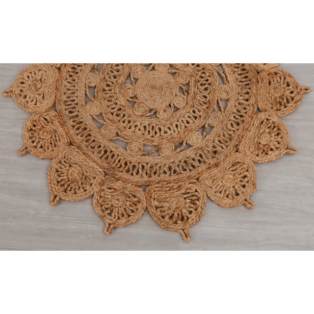 Handwoven Natural Jute Round Rug -7 Foot For Sale - Image 4 of 10