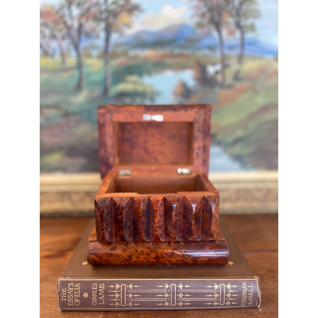 Antique Likely Burl Wood Bookend With Carved Detailing and Hidden Compartment. For Sale - Image 4 of 11