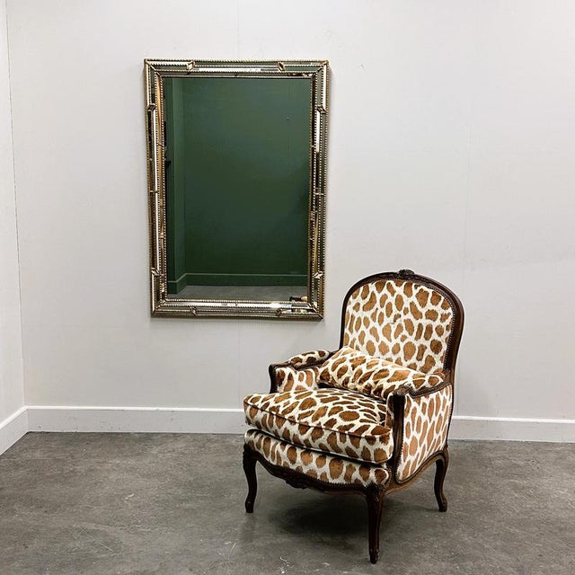 Mid-Century Modern Large Italian Gilt Mirror with Architectural Frame, 1980s For Sale - Image 3 of 13