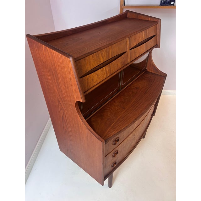 Brown Secretary in Teak by Gunnar Falsig For Sale - Image 8 of 11