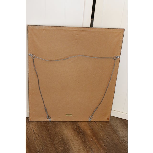 Awret Original Painted Ceramic Relief Tile Depicting Woman With Basket of Fruit, Signed and Framed For Sale - Image 17 of 17