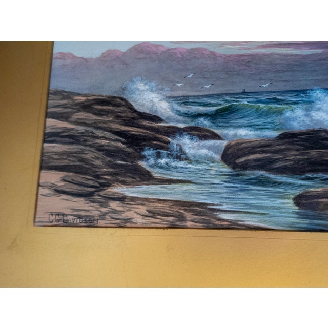 Early 20th Century Luminist Watercolor Seascape Painting by Charles Grant Davidson For Sale - Image 10 of 15