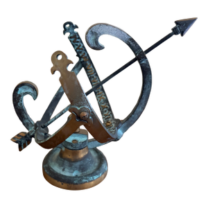 Vintage English Country Brass & Verdigris Armillary Sundial