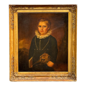 Original 19th C. Oil on Canvas Painting - Portrait of a Boy