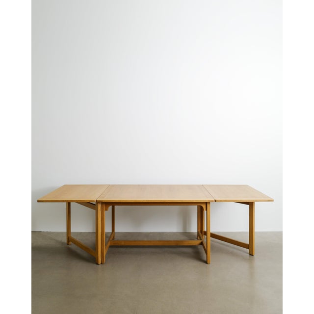 Wood Danish Mid-Century Wooden Drop-Leaf Library Table in Oak by Børge Mogensen & P. Lauritsen Denmark, 1960s For Sale - Image 7 of 7