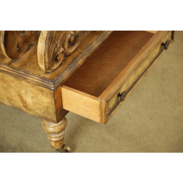 Chestnut Regency Style Canterbury Magazine Rack With Drawer For Sale - Image 8 of 12