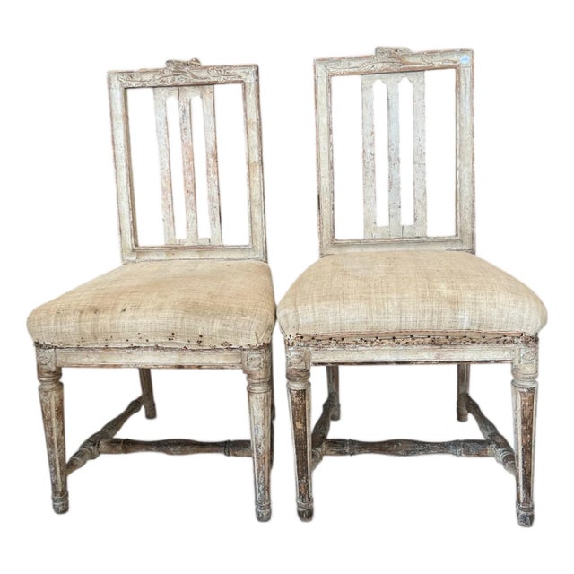 18th Century SwedishPairofChairs From Stockholm - Stamped by Maker For Sale